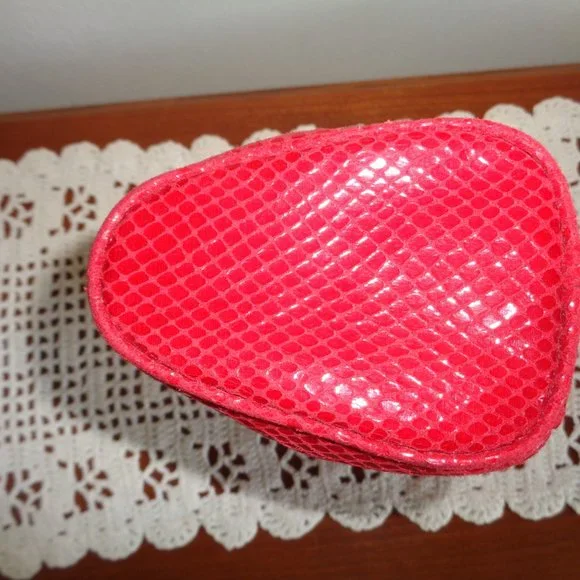 Michael Kors Clutch Evening Bag Cosmetic Case Make Up Pouch Red Snakeskin Look - Picture 5 of 12